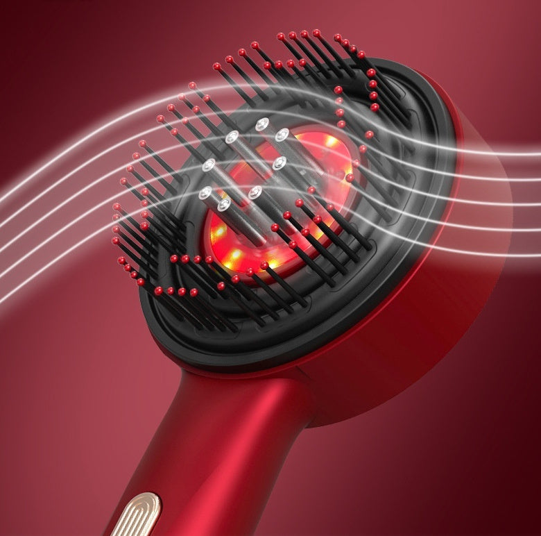 🪮 Cepillo Masajeador Todo en Uno Eléctrico con Luz Roja para el Cuidado Capilar